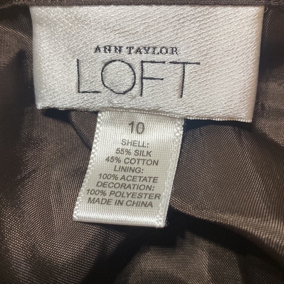 Loft brown skirt with tan floral embroidered flowers size 10 - Picture 5 of 5